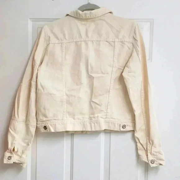 Free People Rumors Denim Jacket in Ivory Size Small OB933373 - Picture 9 of 15